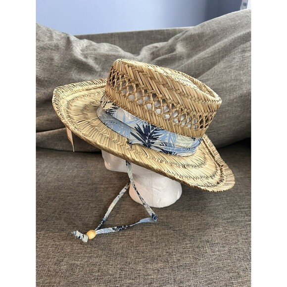 DCP Dorfman Pacific Co Straw Outback Hat Size Small Chin Strap Sweat Band New - Picture 1 of 13